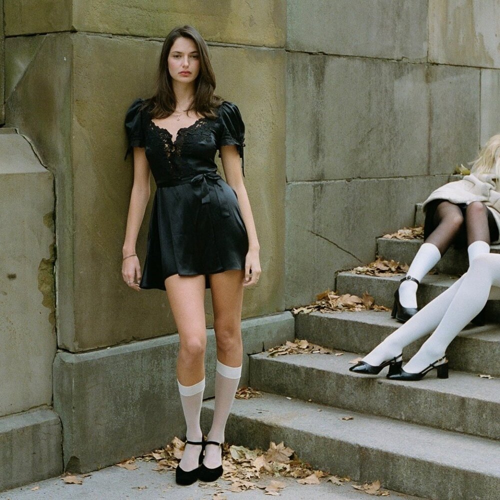 Rare Mirror Palais Un-Wrap Me Black Mini Dress